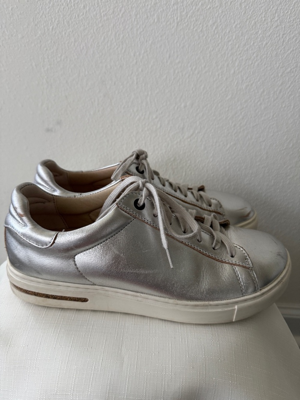 Birkenstock Metallic Silver Low-Top Sneakers size 8 - Picture 5 of 10